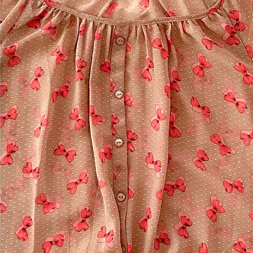 Pink Butterfly Print Blouse